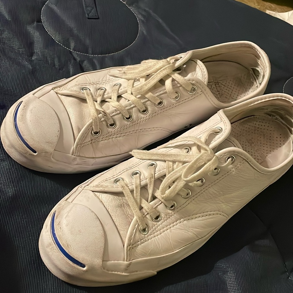White Leather Converse Jack Purcell